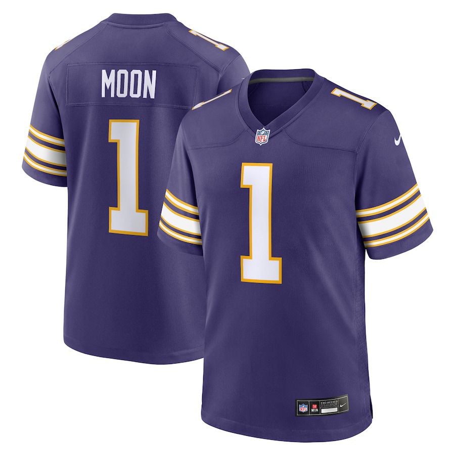 Men Minnesota Vikings #1 Warren Moon Nike Purple Classic Retired Player Game NFL Jersey